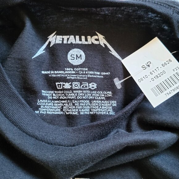 *NEW* METALLICA Pushead Flaming Skull T-Shirt Unisex Size Small - Picture 3 of 3